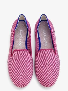Rothy’s The Loafer Herringbone Pink Flats Size 6.5